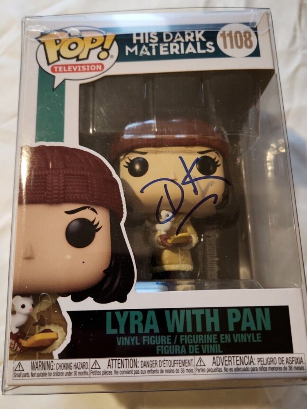 Dafne Keen signed Funko POP! TV: His Dark Materials - Lyra with Pan #1108 w/COA